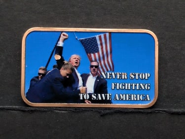 Copper Bar, 1 ADVP oz .999 Fine: Trump - Never Stop Fighting