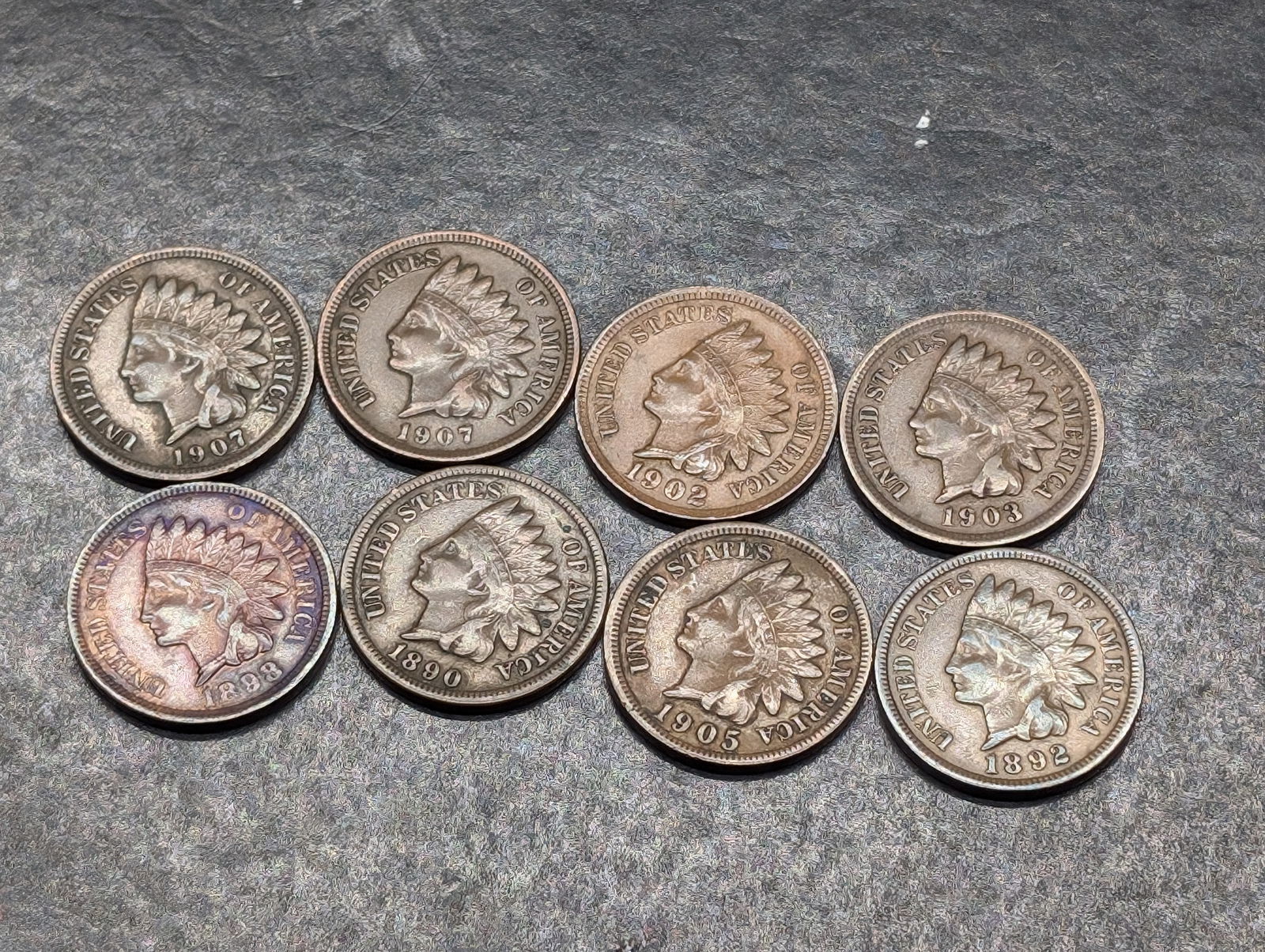 Lot of 8 Various Dated Indian Head Cents (1 of 4)