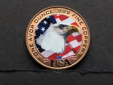 Copper Round, 1 ADVP oz .999 Fine: Trump Shown As The US "Uncle Sam", Bald Eagle Image on Reverse;