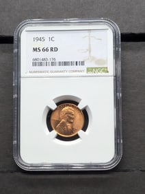 1945 Lincoln Wheat Cent - NGC MS66 RD