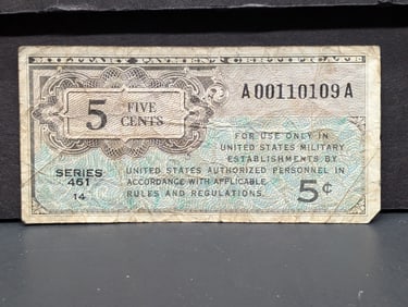 Military Payment Certificate, 5c; Series 461