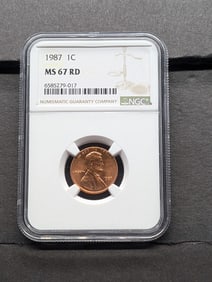 1987 Lincoln Memorial Cent - NGC MS67 RD