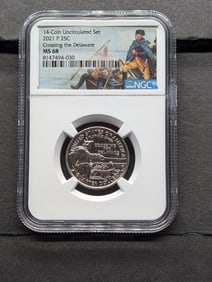 2021-P Crossing the Delaware Quarter - NGC MS68