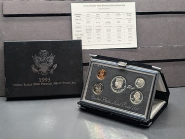 1993-S U.S. Mint Premier Silver Proof Set in OGP w/ COA