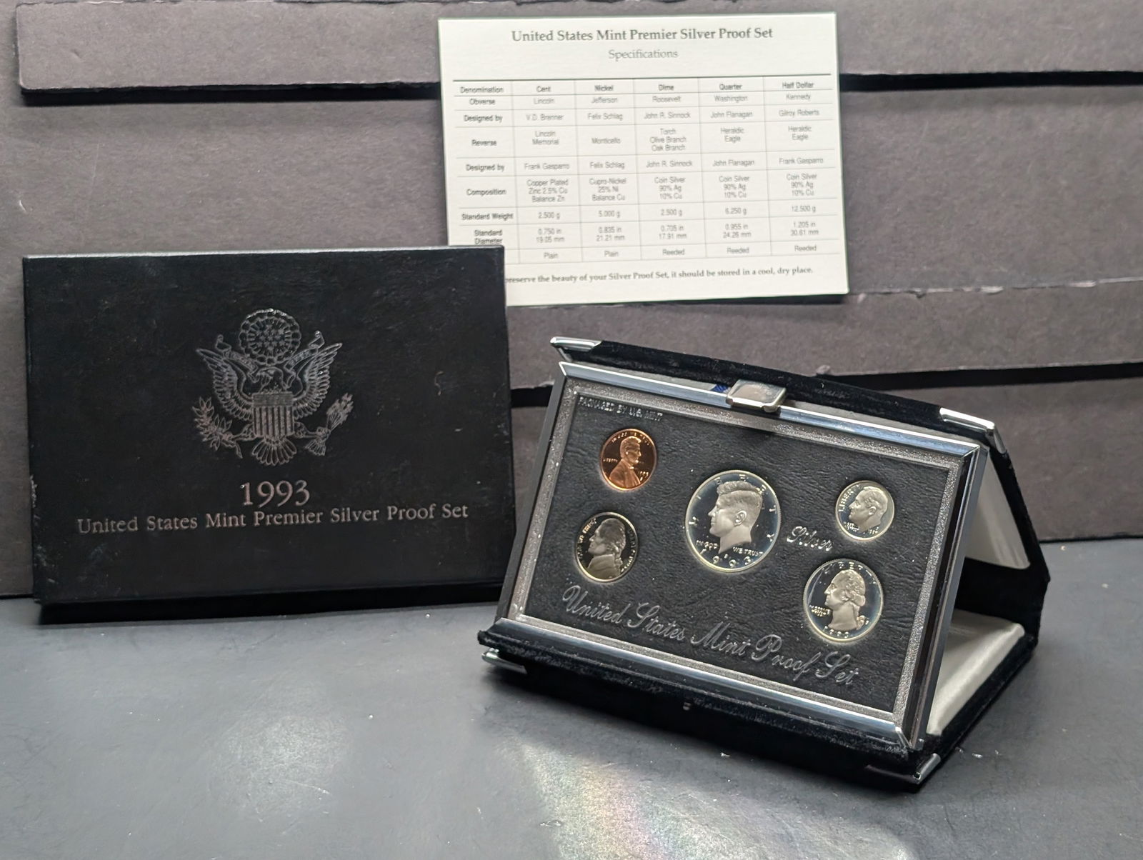 1993-S U.S. Mint Premier Silver Proof Set in OGP w/ COA (1 of 4)