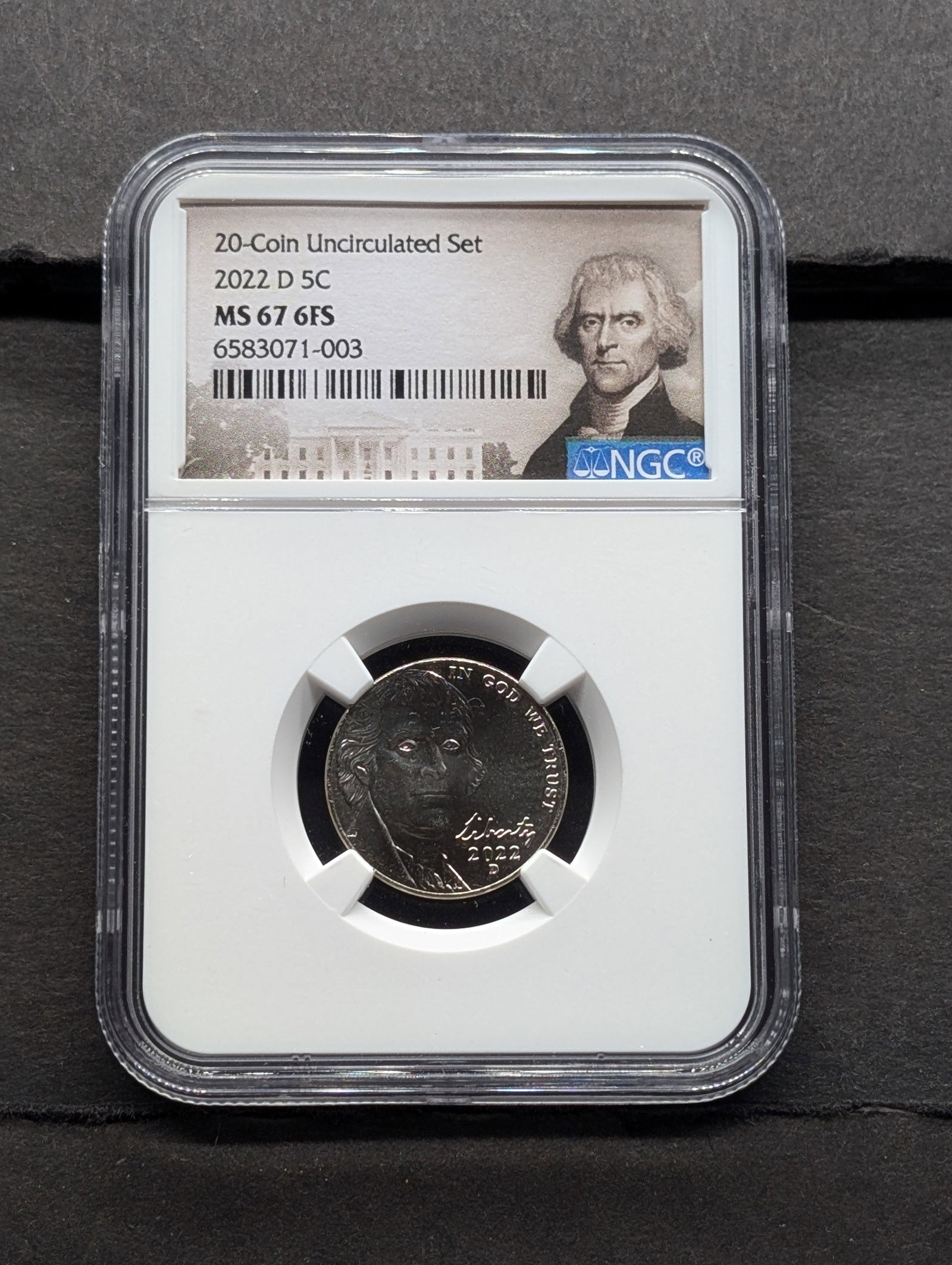 2022-D Jefferson Nickel - NGC MS67 6FS: 2022-D Jefferson Nickel - NGC MS67 6FS