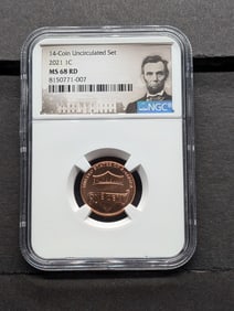 2021 Lincoln Shield Cent - NGC MS68 RD