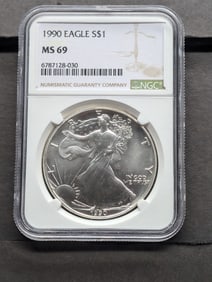 1990 American Silver Eagle - NGC MS69