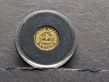 1 Gram .9999 Fine GOLD Monarch Precious Metals Designed Miniature Coin in Capsule