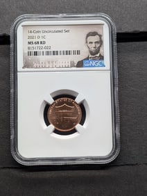 2021-D Lincoln Shield Cent - NGC MS68 RD