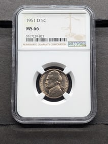 1951-D Jefferson Nickel - NGC MS66
