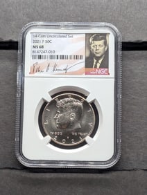2021-P Kennedy Half Dollar - NGC MS68 w/ Signature