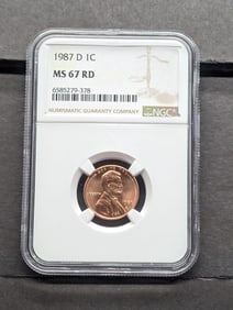 1987-D Lincoln Memorial Cent - NGC MS67 RD