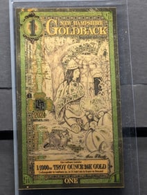 1/1000th Troy Oz. 24k PURE GOLD 2024 $1.00 New Hampshire Gold Back