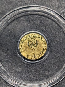 1/200th Oz. .9999 SOLID GOLD Egyptian Hieroglyphs Designed Miniature Coin in Capsule