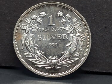 1 T. Oz. .999 Fine SILVER Seated Liberty Designed Coin
