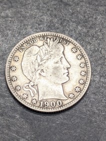 1900 Barber Silver Quarter **VF+**