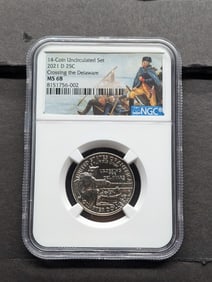 2021-D Crossing the Delaware Quarter - NGC MS68