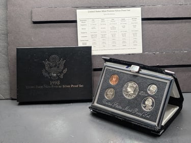 1998 U.S. Mint Premier Silver Proof Set in OGP w/ COA