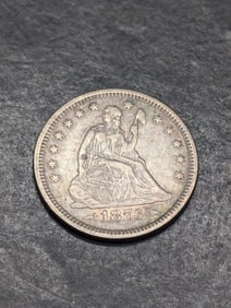 1873 w/ Arrows Seated Liberty Quarter**XF**