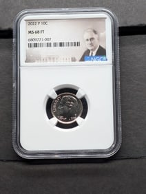 2022-P Roosevelt Dime - NGC MS68 FT