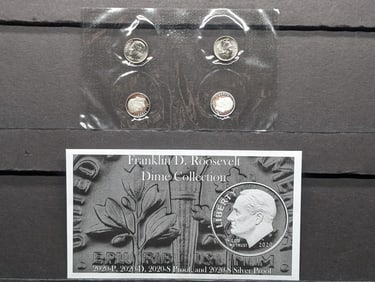 2020 Franklin D. Roosevelt Dime Mint Mark Collection Includes the S Silver Proof