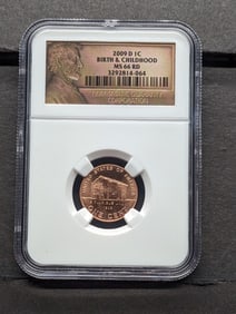 2009-D Lincoln Cent. Birth and Childhood Variety. Slabbed by NGC, top tier grader, As MS 66 Red.