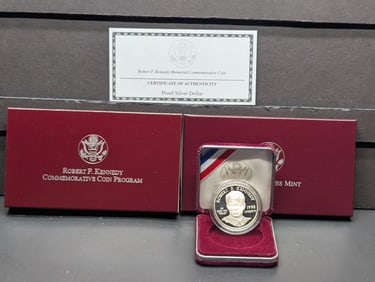 1998-S PROOF Robert F. Kennedy Commemorative Silver Dollar in OGP w/ COA