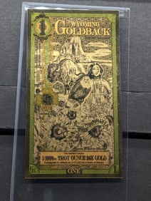 1/1000th Troy Oz. 24k PURE GOLD 2024 $1.00 Wyoming Gold Back