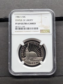 1986-S PROOF Statue of Liberty Half Dollar - NGC PF69 ULTRA CAMEO
