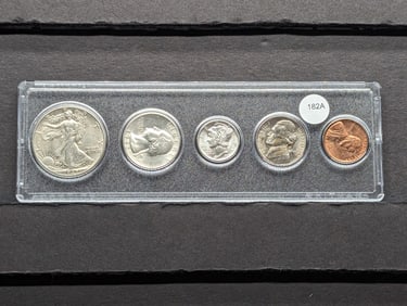 1942 Philadelphia 5 Coin Mint Set. All Choice BU but the half and it is nice.