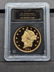 *REPLICA* 1854-S PROOF $20 Gold Double Eagle *Marked COPY* - Slabbed