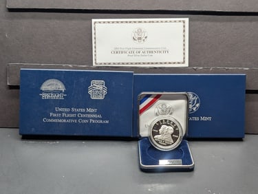2003-P PROOF First Flight Centennial Commemorative Silver Dollar in OGP w/ COA