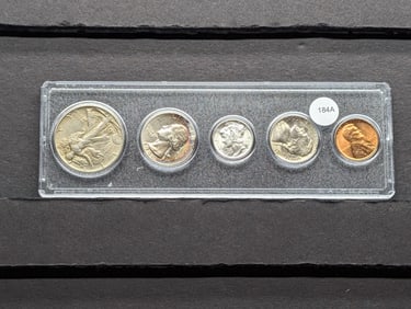 1944 Philadelphia 5 Coin Mint Set. All Choice BU but the half and it is nice.