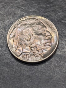 **Rare - KEY DATE - XF** 1937-D Indian Head Buffalo Nickel w/ 3-Legs - Full Horn
