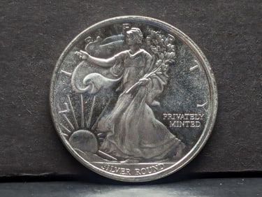 1 T. Oz. .999 Fine SILVER American Eagle Designed Coin