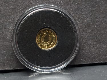 1/4 Gram .9999 Fine GOLD Monarch Precious Metals Designed Miniature Coin in Capsule