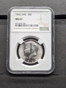1965 SMS Kennedy Silver Half Dollar - NGC MS67