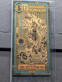 1/200th Troy Oz. 24k PURE GOLD 2024 $5.00 South Dakota Gold Back
