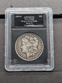 1899-O Morgan Silver Dollar w/ Micro-o - Slabbed - Authenticated Very GOOD
