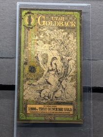 1/1000th Troy Oz. 24k PURE GOLD $1.00 2024 Utah Gold Back