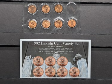 1982 Lincoln Cent Variety Set in UNC Red Condition