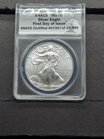 2016 American Silver Eagle - ANACS Cert. MS70 *First Day of Issue* Numbered