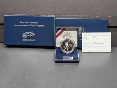 2006-P PROOF Benjamin Franklin - Scientist Commemorative Silver Dollar in OGP w/ COA