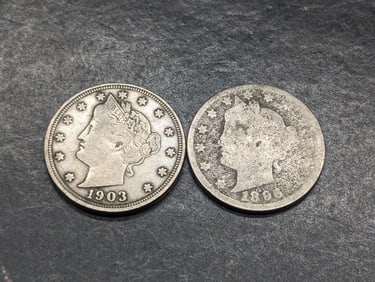 1896 *AG* & 1903 *VF* Liberty Head V-Nickels (2 PCS)