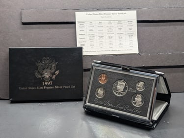 1997-S U.S. Mint Premier Silver Proof Set in OGP w/ COA