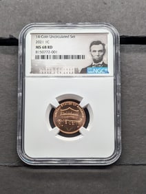 2021 Lincoln Shield Cent - NGC MS68 RD