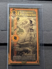 1/500th Troy Oz. 24k PURE GOLD 2025 $2.00 Florida Gold Back