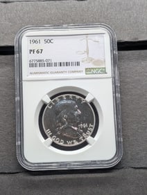 1961 PROOF Franklin Silver Half Dollar - NGC PF67