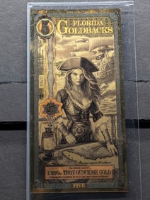 1/200th Troy Oz. 24k PURE GOLD 2025 $5.00 Florida Gold Back